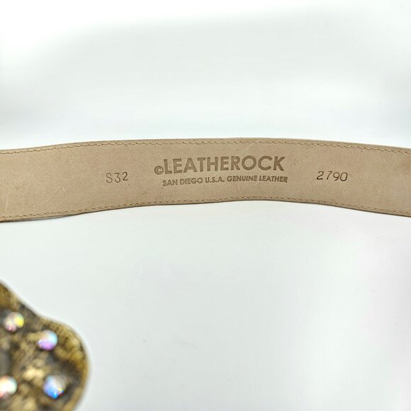 Leatherock Floral Leather Belt with Rhinestone Flower Buckle main image 9